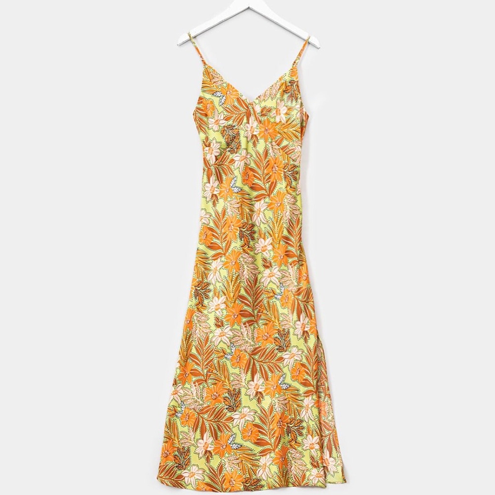 Floral Midi Length Slip Dress
